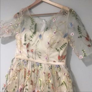 Romantic Floral 3/4 Sleeve Dress